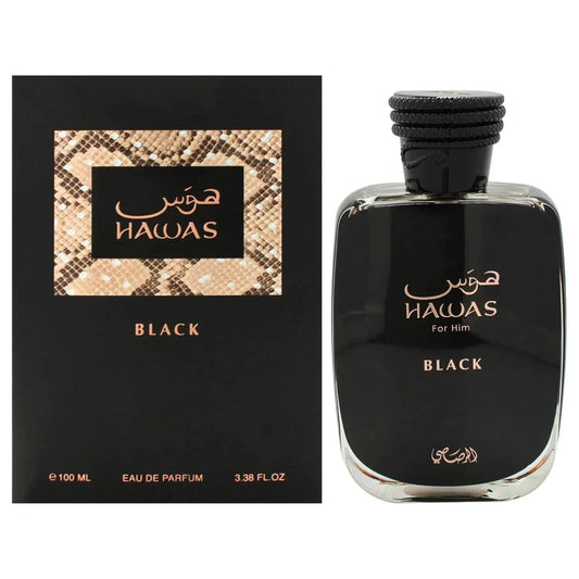 Rasasi Hawas Black For Him Eau De Parfum for Men – Bold Woody Spicy Luxury Fragrance | Free USA 3-Day Delivery image 0