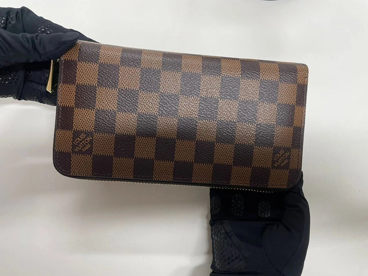 Louis Vuitton Damier Ebene Zippy Zip Around Long Wallet – Brown Designer Luxury Purse | Free 3–5 Day USA Shipping image 1