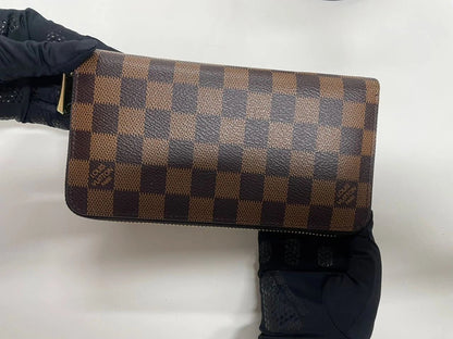 Louis Vuitton Damier Ebene Zippy Zip Around Long Wallet – Brown Designer Luxury Purse | Free 3–5 Day USA Shipping image 1