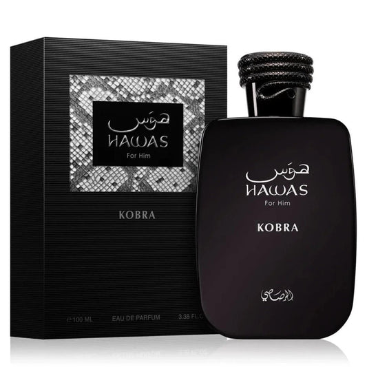 Hawas Kobra Eau De Parfum 3.38 oz / 100ML by Rasasi for Men – Dark Woody Spicy Fragrance | Free USA 3-Day Delivery image 0