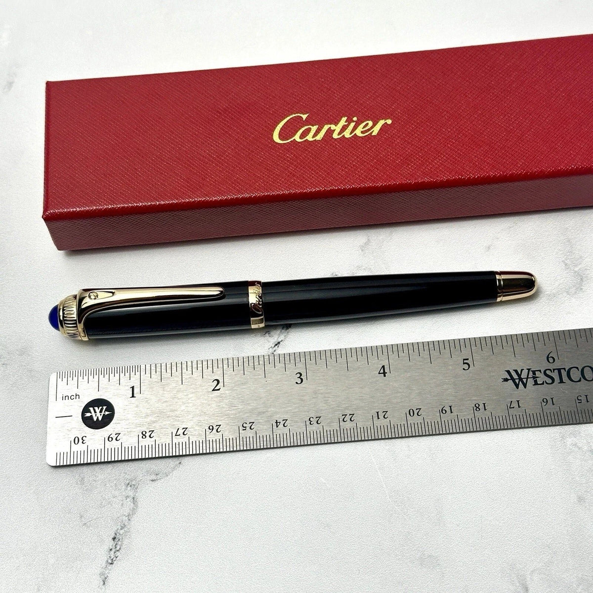 Cartier Black & Gold Composite Executive Rollerball Pen – Rare AD VIP Gift Luxury Writing Instrument | Free 3–5 Day USA Shipping image 9