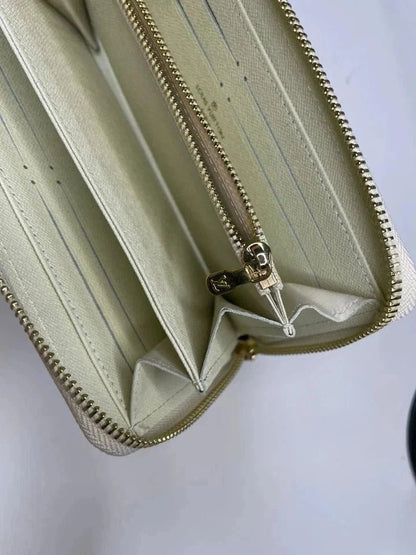 Louis Vuitton Damier Azur Zippy Zip Around Long Wallet – White Designer Luxury Purse | Free 3–5 Day USA Shipping image 8