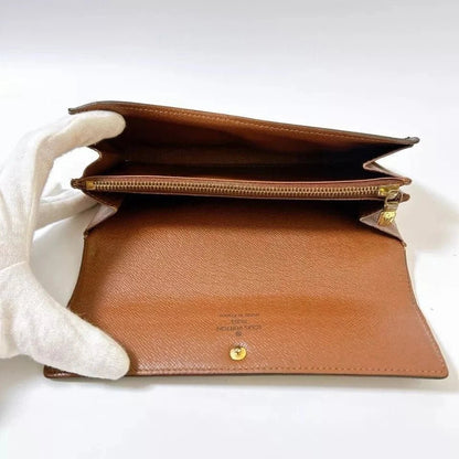 Louis Vuitton LV Monogram Brown Coated Canvas Sarah Long Wallet – Luxury Designer Women’s Organizer | Free 3–5 Day USA Shipping image 1