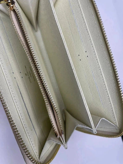 Louis Vuitton Damier Azur Zippy Zip Around Long Wallet – White Designer Luxury Purse | Free 3–5 Day USA Shipping image 2
