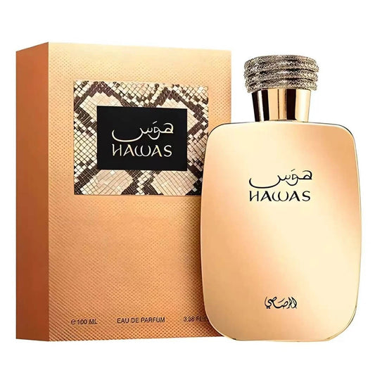 Hawas Gold Edition Eau De Parfum 3.38 oz / 100ML by Rasasi for Men – Luxury Warm Spicy Fragrance | Free USA 3-Day Delivery image 0