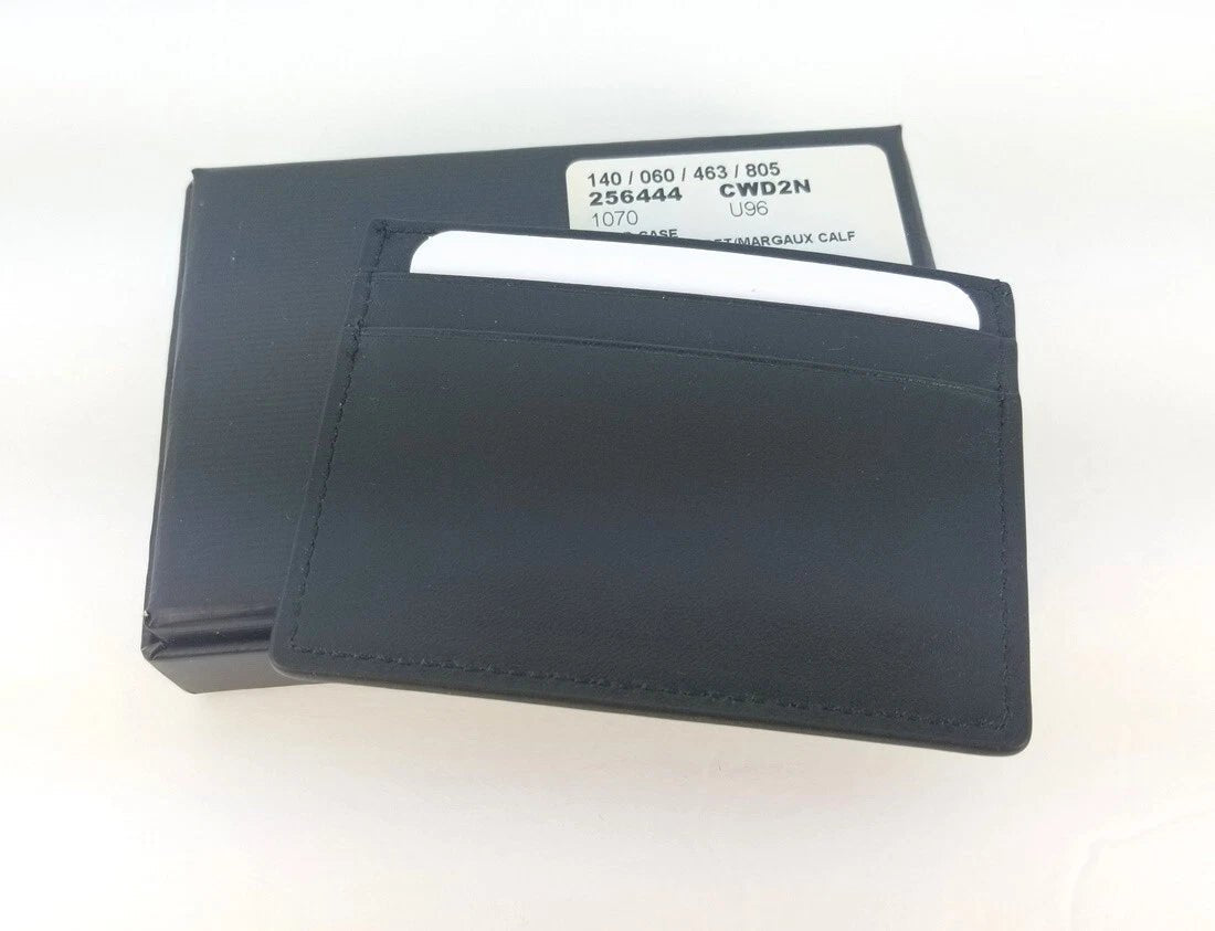 Gucci Guccissima Dark Blue Black Leather Card Case – Luxury Designer Slim Wallet Card Holder for Men & Women | 70% OFF + Free 3–5 Day USA Shipping image 2