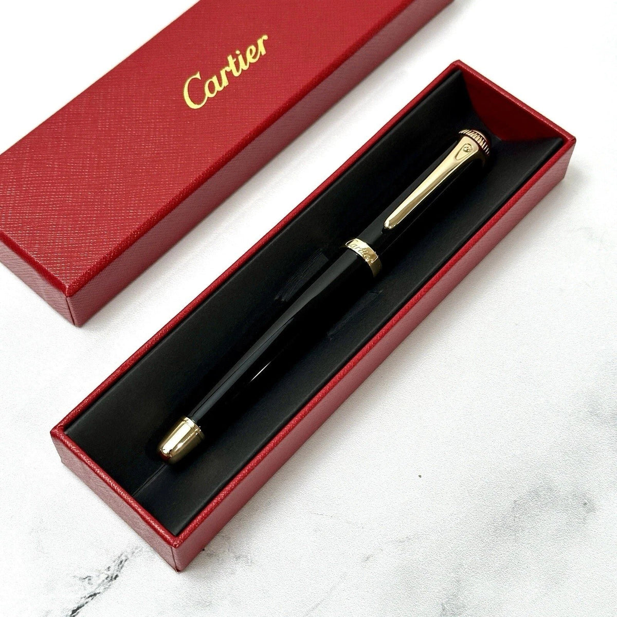 Cartier Black & Gold Composite Executive Rollerball Pen – Rare AD VIP Gift Luxury Writing Instrument | Free 3–5 Day USA Shipping image 1