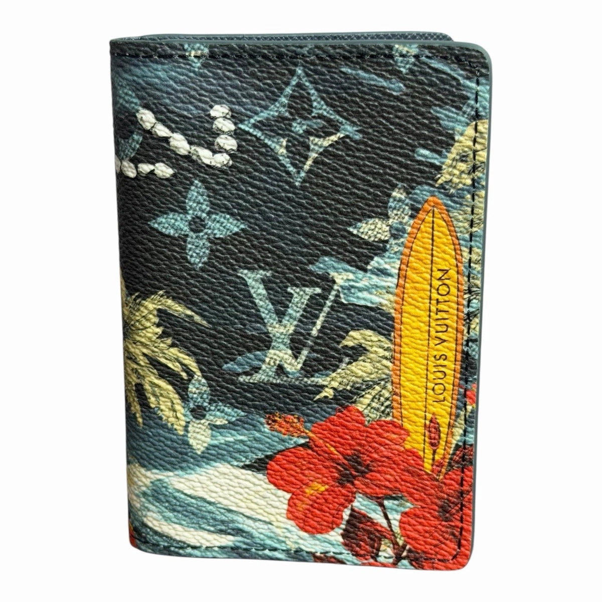 NEW Louis Vuitton Pocket Organizer Monogram Surfin’ Blue Bifold Wallet – Limited Edition Designer Luxury | Free 3–5 Day USA Shipping image 4