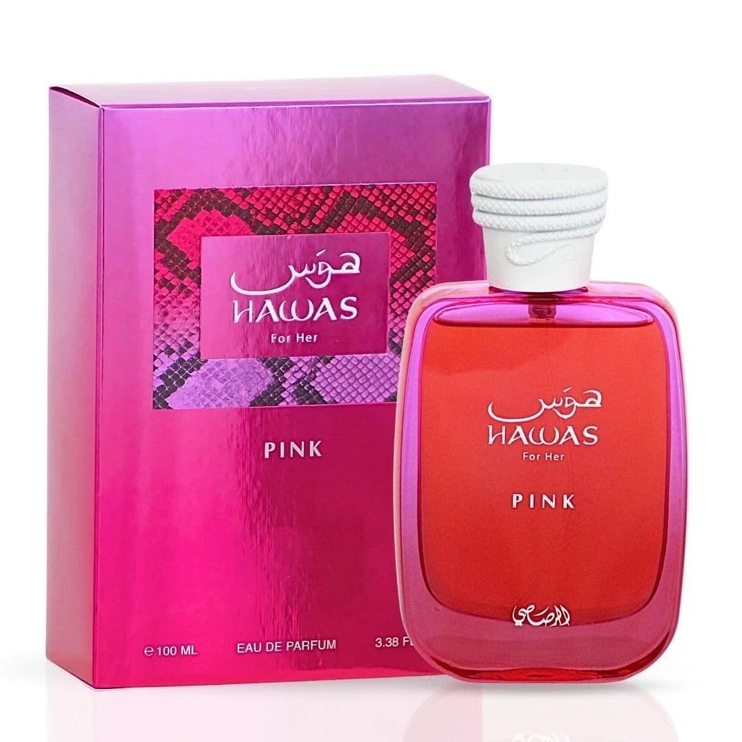 Hawas Pink Eau De Parfum 3.38 oz / 100ML by Rasasi for Women – Sweet Fruity Floral Perfume | Free USA 3-Day Delivery image 0