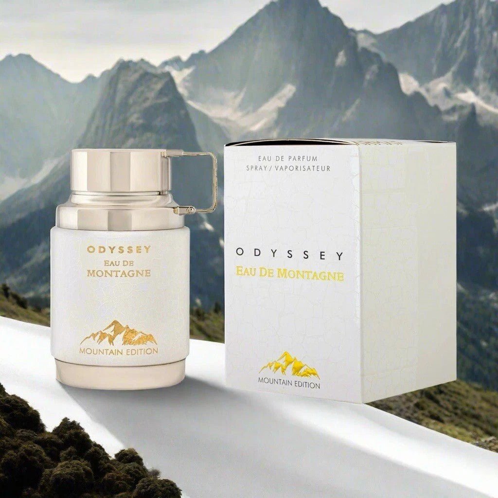 Armaf Odyssey Eau de Montagne EDP 100ml | Creamy Gourmand Perfume | Almond, Vanilla, Cacao, Sandalwood & White Flowers | Free Delivery All Over USA image 1