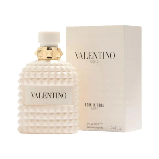 Valentino Uomo Born in Roma Ivory Eau de Toilette 3.4 oz Spray by Valentino – Fresh Creamy Woody Men’s Cologne | Free USA 3-Day Delivery image 0