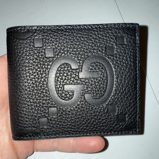 Gucci Jumbo GG Black Italian Leather Bi-Fold Wallet – New Designer Wallet | 70% OFF + Free 3–5 Day USA Shipping image 0