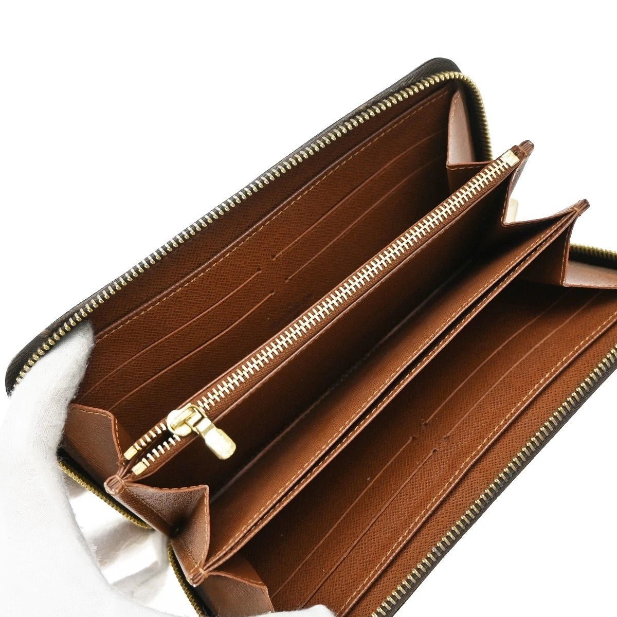 Louis Vuitton Long Zippy Wallet Monogram Leather Brown – Made in France Luxury Organizer | Free 3–5 Day USA Shipping image 9