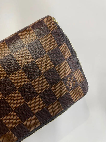 Louis Vuitton Damier Ebene Zippy Zip Around Long Wallet – Brown Designer Luxury Purse | Free 3–5 Day USA Shipping image 3