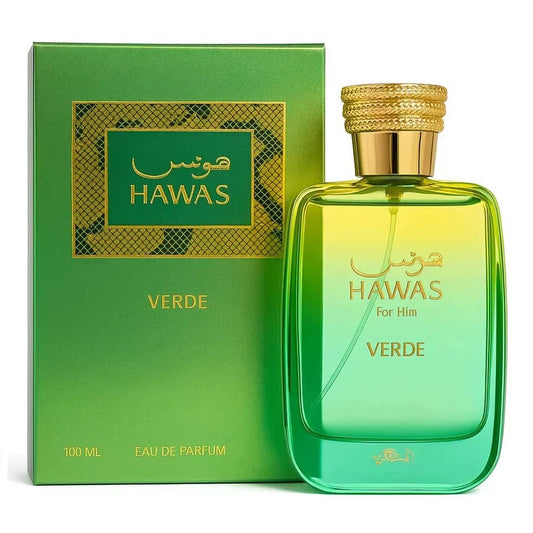 Hawas Verde Eau De Parfum 3.38 oz / 100ML by Rasasi for Men – Fresh Green Citrus Fragrance | Free USA 3-Day Delivery image 0
