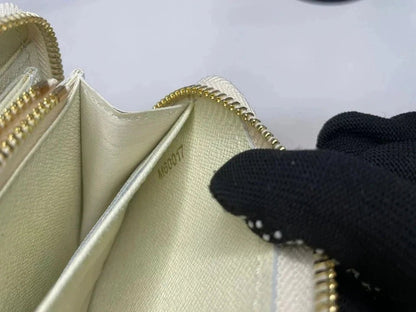 Louis Vuitton Damier Azur Zippy Zip Around Long Wallet – White Designer Luxury Purse | Free 3–5 Day USA Shipping image 3