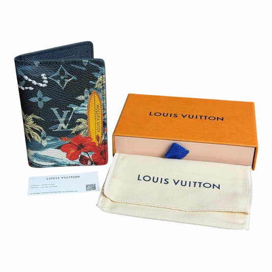 NEW Louis Vuitton Pocket Organizer Monogram Surfin’ Blue Bifold Wallet – Limited Edition Designer Luxury | Free 3–5 Day USA Shipping image 0