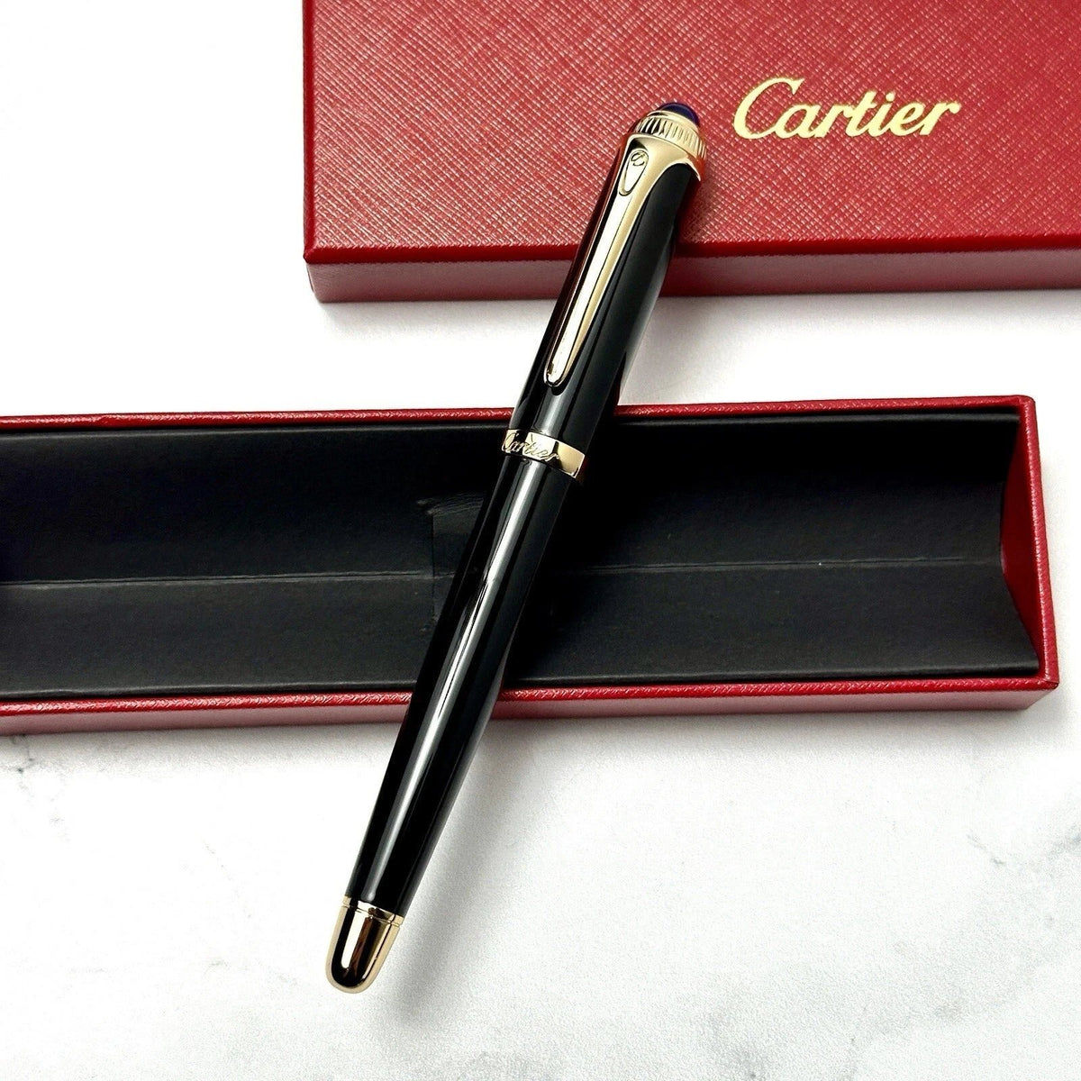 Cartier Black & Gold Composite Executive Rollerball Pen – Rare AD VIP Gift Luxury Writing Instrument | Free 3–5 Day USA Shipping image 0